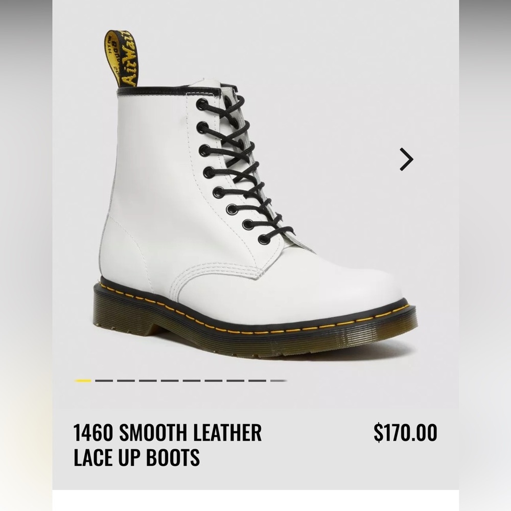 Dr Marten white 1460 8 eye smooth leather